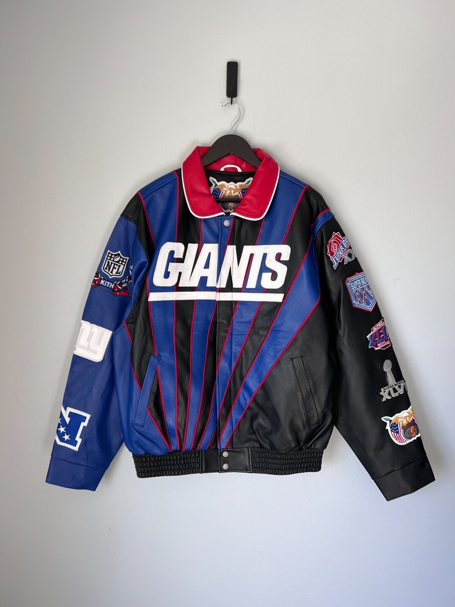 Kith x Jeff Hamilton New York Giants Leather Varsity Jacket - Size