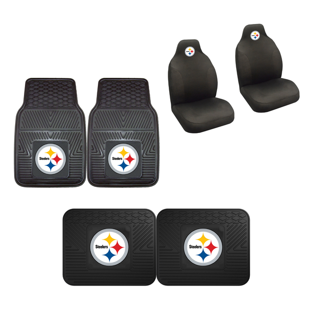 Pittsburgh Steelers Car Truck Front Rear Heavy Duty Floor Mats Set