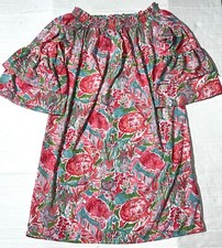 NEW Charlie Paige Coastal Turtle Beach Travel Vacation Bell Sleeve Dress L/XL