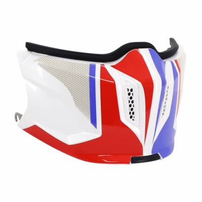 Mentonniere amovible mt pour casque trial streetfighter sv blanc-bleu-rouge bril