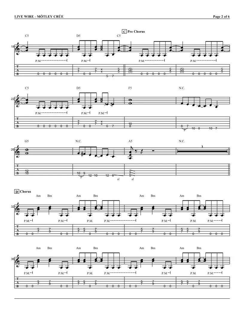 Live Wire by Motley Crue - Guitar Tab Play-Along - Guitar Instructor