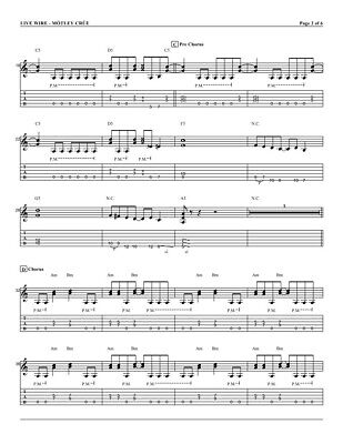 MOTLEY CRUE - THE BEST OF (14 SONGS) - GUITAR TAB (ELECTRONIC DELIVERY)