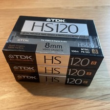  3 New Metal TDK High Standard HS-120 8mm Camcorder Video Tape Lot 3 Tapes
