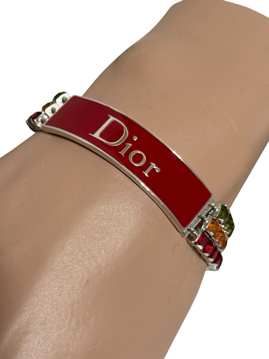 Vtg Christian Dior By John Galliano Rasta Crystal Logo Bracelet | eBay