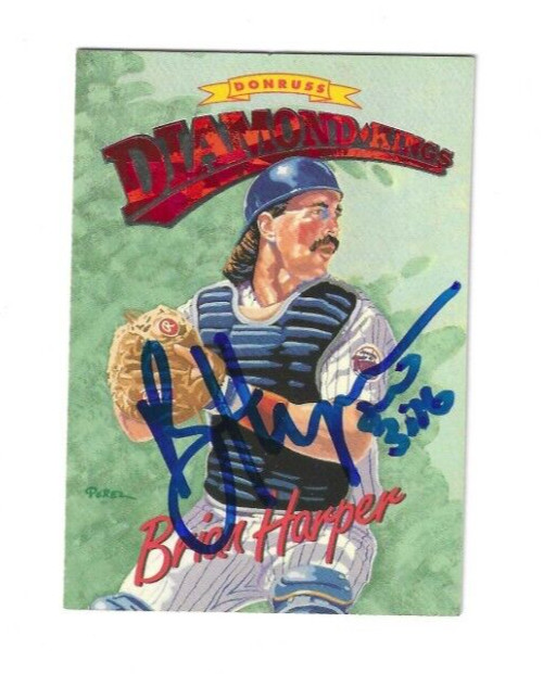 Signed Brian Harper Minnesota Twins 1994 Donruss Diamond King DK Card #DK6 w/COA