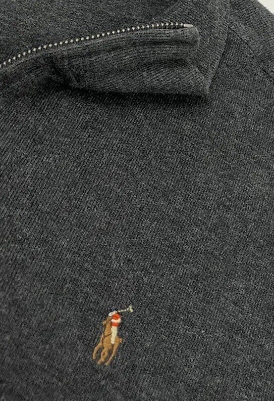 Polo Ralph Lauren Solid Gray Pull Over Quarter Zi… - image 3