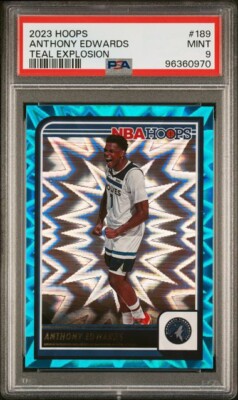 2023 ANTHONY EDWARDS NBA HOOPS TEAL EXPLOSION  POPS  PSA 9 (pop 3) Only 7 