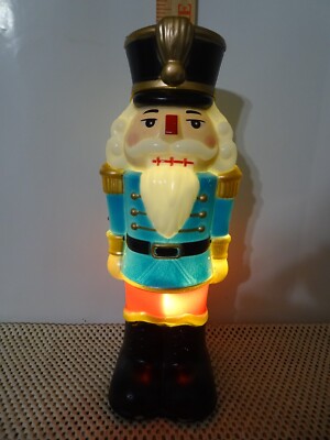 HOLIDAY TIME Nutcracker Blowmold LED Tested Decor Table Indoor Outdoor 11'' NEW