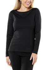 Joy CleanBoss Sleek Smooth Boatneck Top Martini Black Onyx