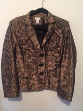 Chico's Lady Layla Leopard Jacket/Blazer Sz.2/Large 12-14 NWOT