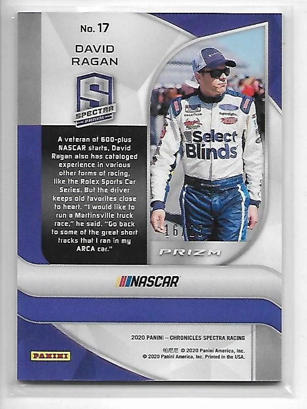 DAVID RAGAN 2020 PANINI CHRONICLES SPECTRA RED MOSAIC PARALLEL 16/25 - Image 2 of 2