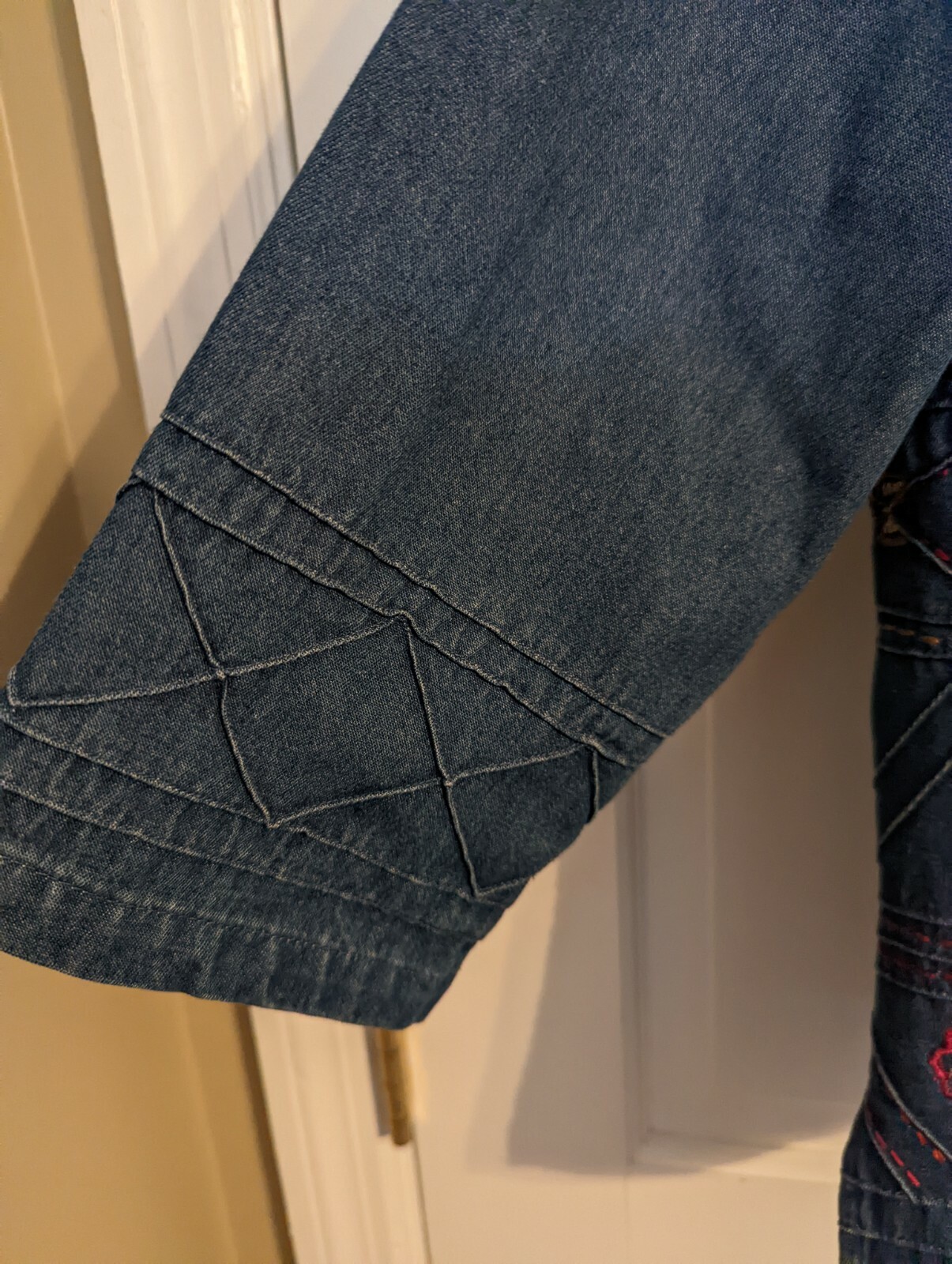 FILA Camicia JM Collection Petite Denim 6 file di fantasia ricami floreali tg 8P