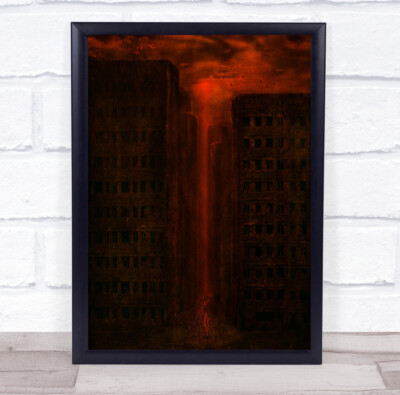 Creative Edit Doom Apocalypse Katastrophe Zerstörung Gebäude Wandkunstdruck