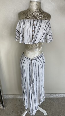 Cotton Candy LA Tulip-hem Wide Leg Pants  & Top Matching Set Small