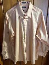 Arrow Orange Sateen Men's 18.5-34/35 Dress Shirt LS Button Down Lightly Worn