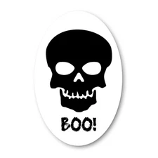 Skull Boo! Oval Magnet Decal, 4x6 Inches, Heavy Duty Automotive Magnet for Car