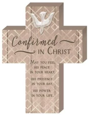 ABBEY GIFT ABBEY & CA GIFT 8"X6" CONFIRMATION BOXED WOOD CROSS W/EASEL 8" X 6" 