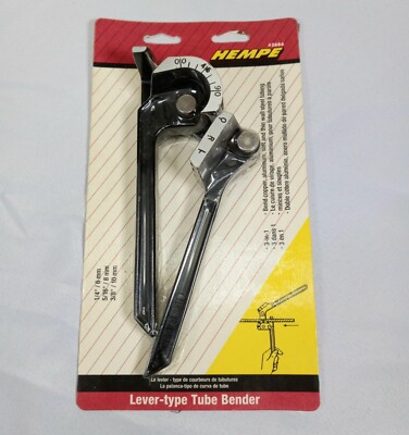 New Hempe 2886 Lever-type Tube Bender 3 in 1 1/4'' 5/16'' 3/8'' Tool Sealed NOS 
