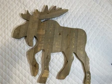 Reclaimed Wood Rustic Moose Wall Decor. 22 1/2 Wide By 24 High.