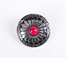 10X 30MM SUN FLOWER RED TURQUOISE Silver SCREW BACK SADDLES LEATHERCRAFT CONCHOS