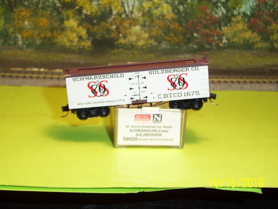 MICRO-TRAINS N SCALE #58020 36' SHEATHED WOOD REEFER SCHWARZCHILD & SULZBERGER - Image 2 of 3