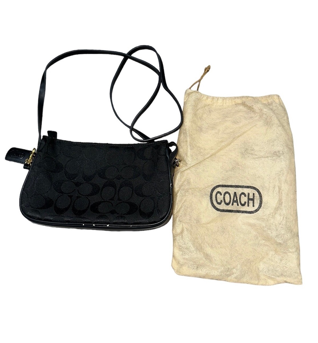 Coach Zip Crossbody Bag Signature Canvas + Dust Bag | eBay