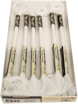 DMC Light Effects Embroidery Floss 8.7 Yards Glow in the Dark 317W-E940 (6-Pack)