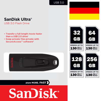 SanDisk Ultra / 32GB-64GB-128GB-256GB / USB-A 3.0 / USB-Stick