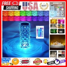 Color Changing Crystal Table Lamp with Wireless Charging for Modern Living