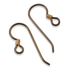 10 Bronze Niobium Ear Wires Coil Accent - Hypoallergenic Earring Hooks