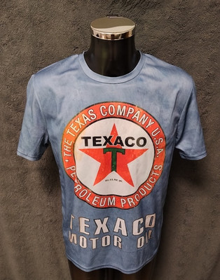 Texaco Motor Oil Gas Station Garage T Shirt Print All Over M Size