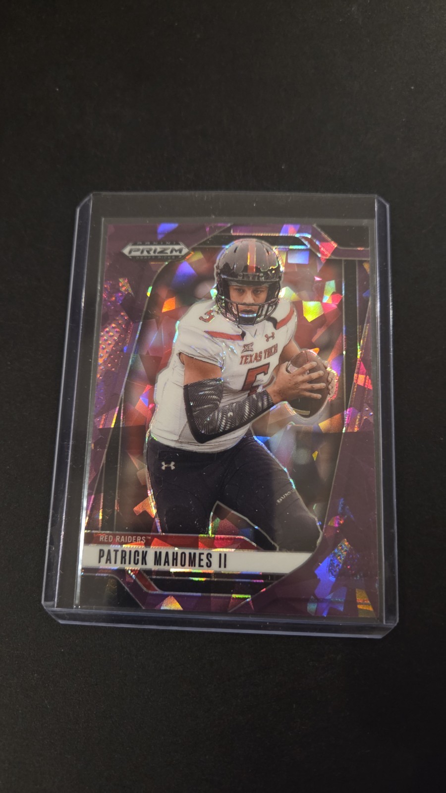 2025 Panini Prizm Draft Picks Patrick Mahomes II #198 Purple Cracked Ice /199