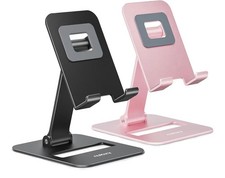 2 Pack Dual Folding Cell Phone Stand, Fully Adjustable Phone Holder for Desk