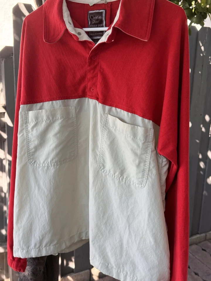 Pullover Christian Dior Monsieur Sport Rojo y Blanco Colorblock 44L Raro De Colección Años 80 Foto 2 de 4