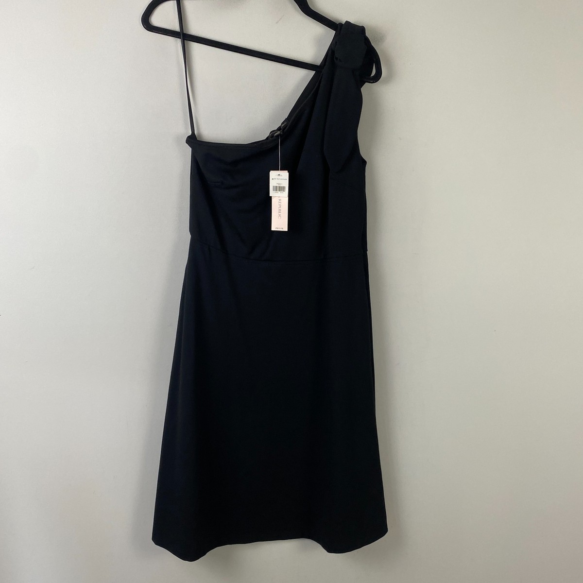 Banana Republic One-Shoulder Ponte Fit-and-Flare Dress Size 10P Black | eBay
