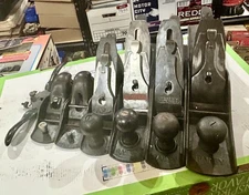 Lot of 7 Stanley-Bailey #110, 5, 6 Hand Planes Woodworking Tool Vintage all Work