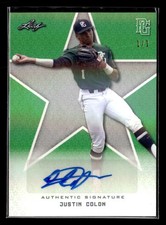 2020 Leaf Perfect Game Justin Colon Green Shimmer Autograph Auto 1/1 U2961