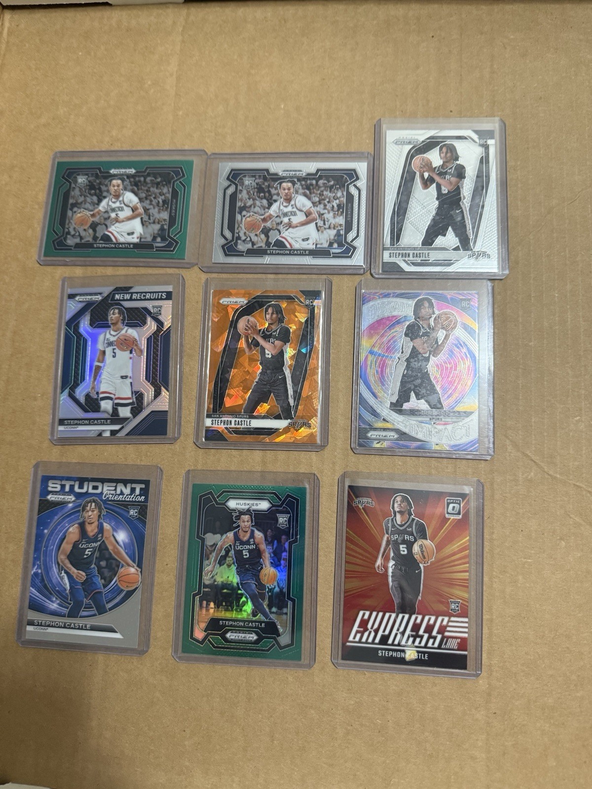 2024-25 Panini Prizm Stephon Castle #234 Orange Cracked Ice Prizm (RC)