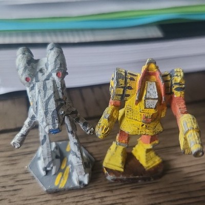  Lot of 2 Ral Partha Battletech Painted Metal Miniature Figures  1987 and 1990 