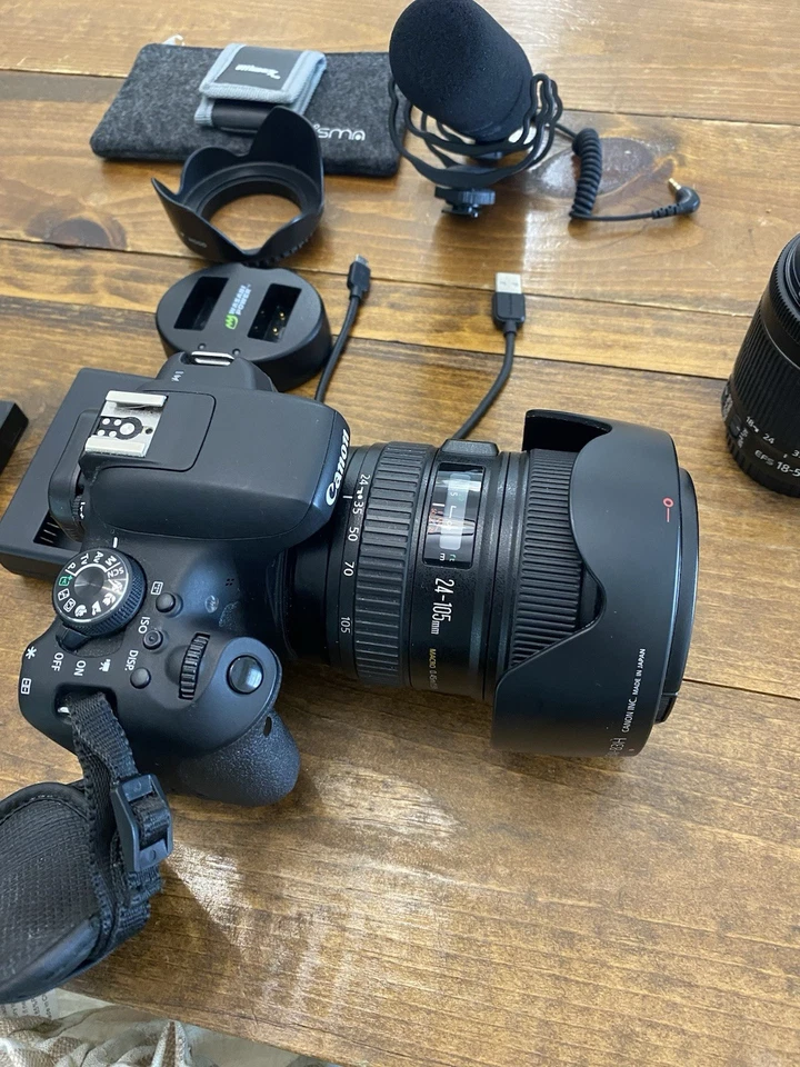 Cannon Rebel T6i  and 24 to 105 L series  lens and two other lens & accessories  - Image 4 of 4