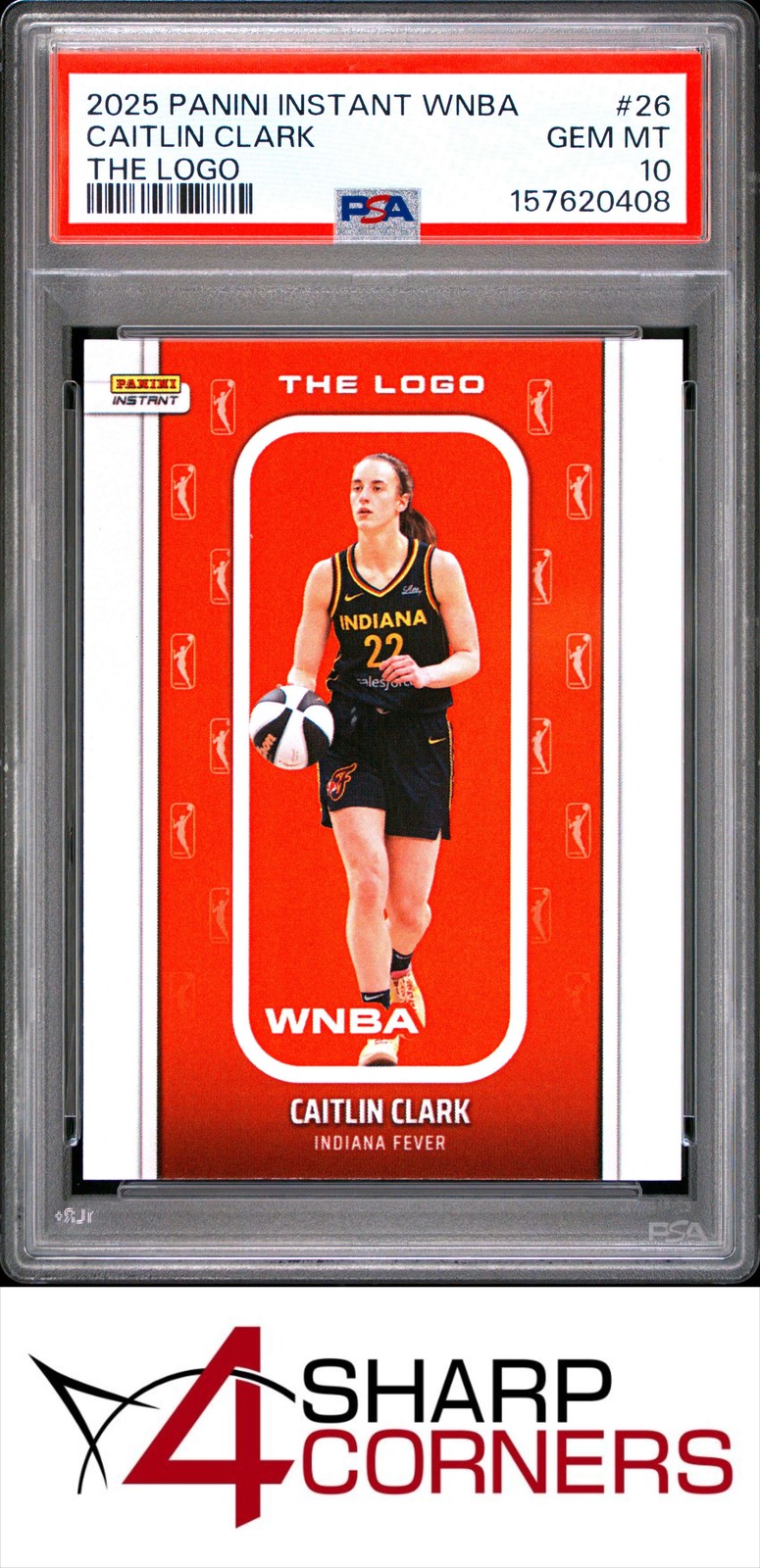 2025 PANINI INSTANT WNBA THE LOGO #26 CAITLIN CLARK #/1447 PSA 10