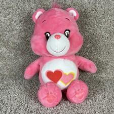 Care Bears Love-A-Lot Bear Pink Plush Stuffed Animal Heart Belly 2017 14 Inch