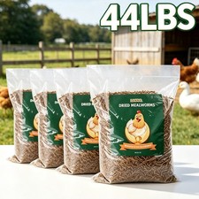 44LBS Non-GMO Dried Mealworms Fit Wild Bird Food Treats Chickens Reptile Turtles