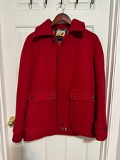Vintage Pendleton LOBO Women s Wool Coat Red Plaid Lined Hooded Jacket Size L