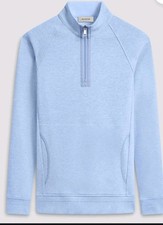 149 New BUGATCHI Quarter Zip Pullover Kangaroo Pockets Sweater Men's Blue XXL