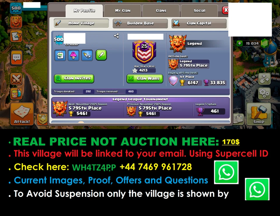 TH18 LVL500 HERO 105|105|95|80|55 -EQUIPMENT MAX - ALL SKIN & SCENARY  PRICE:200 - Image 3 of 4