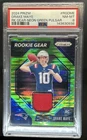 2024 Prizm Drake Maye Rookie Gear RC Jersey Neon Green Pulsar #RG-DME PSA 8