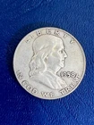 1958-D Franklin Half Dollar 90% Silver Denver Mint Big US Coins Auction NR