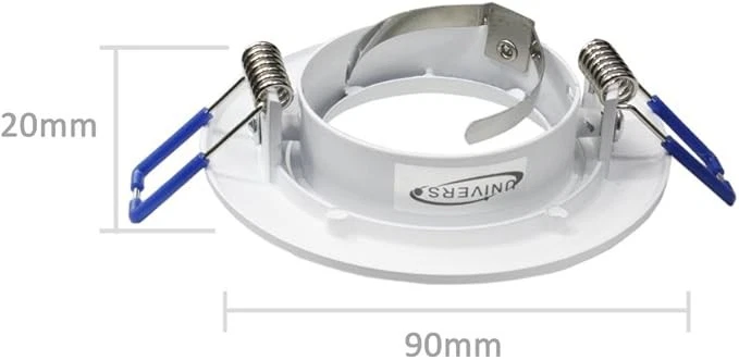 PORTAFARETTO DA INCASSO ROTONDO IN METALLO UNIVERSO P-11-B COLORE ARGENTO 20x90m - Immagine 3 di 4