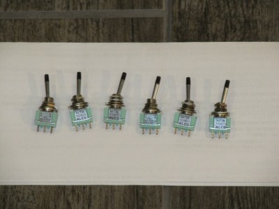 NEW 6 ALCO MTB-106D 2 Position 1/4'' Miniature Toggle Switches 6A-125V-3A-250V